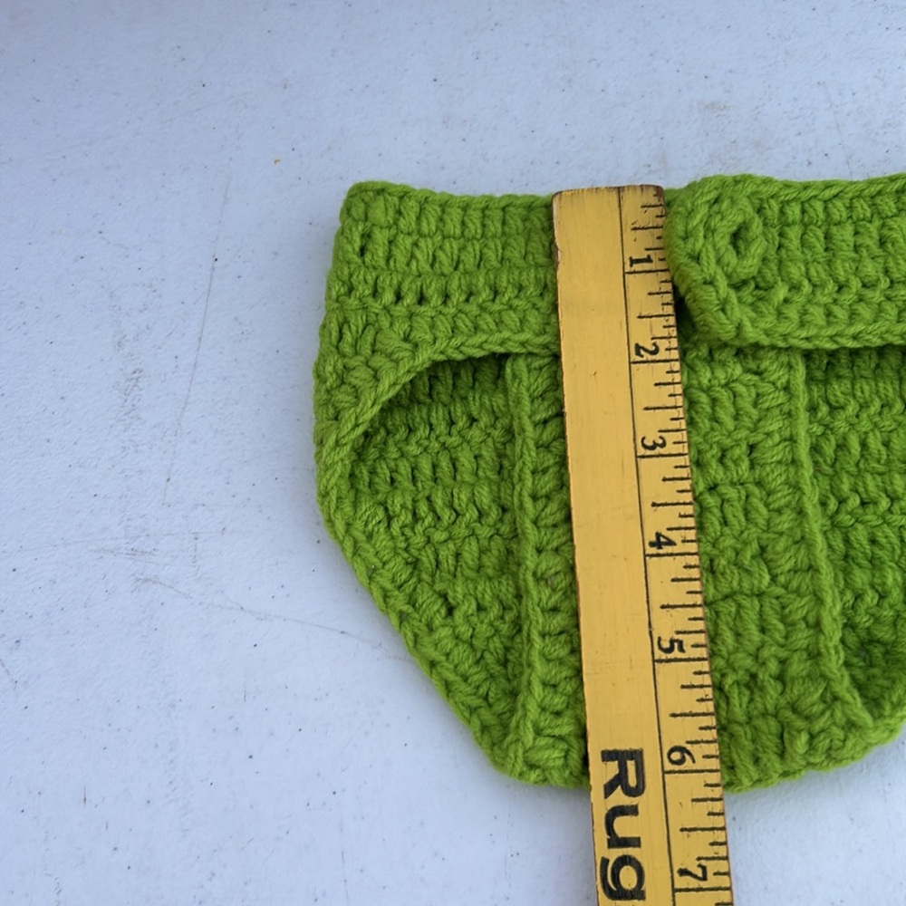 NWOT Baby YODA Costume Hand Crochet Hat & Diaper Cover Outfit Star Wars photo op - Picture 7 of 7